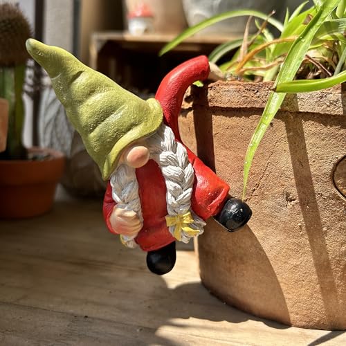 Climbing Gnome Figurines Flower Pot Hugger (Retro)