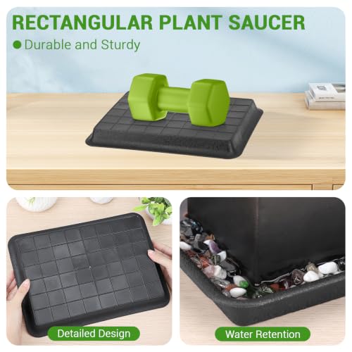3 Packs Plant Tray (11 Inch / Black)
