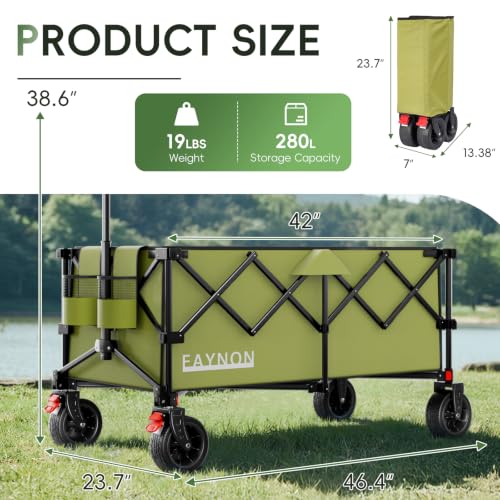 46" L Collapsible Foldable Extended Wagon (Green)
