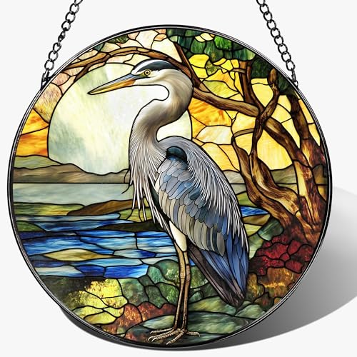 Stained Glass Window Hanging (Heron)