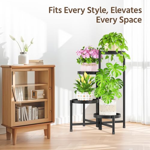 Plant Stand Indoor with 10 Inch Large Metal Tray