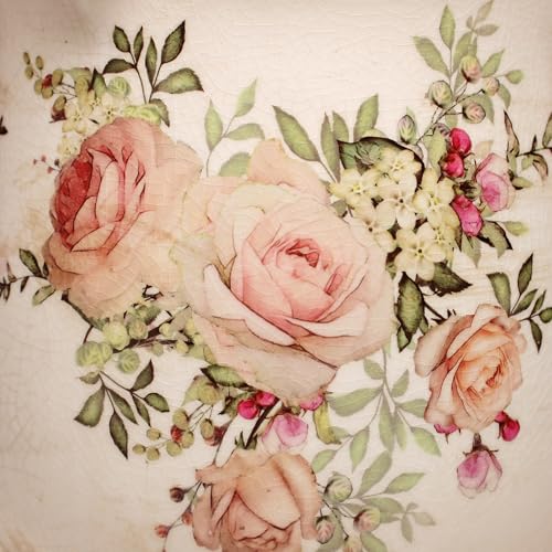 Ceramic Flower Vase (Ivory Blush Floral)
