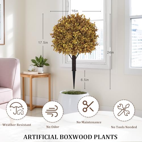 24" Artificial Outdoor Fall Plants (Yellow)