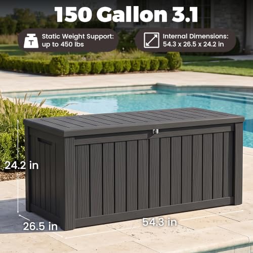 Outdoor Storage Box (Black / 150 Gallon 3.0)