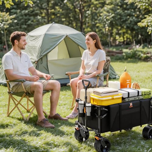 Big Wheels Collapsible Wagon Cart Foldable (Black / 140L)