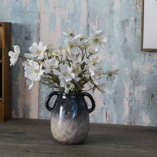 Blue Grad Ceramic Vase with Handles (Blue Grad)
