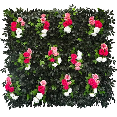 Expandable Fence Privacy Screen for Balcony Patio Outdoor (Branches -Colorful Rose)