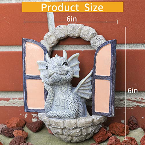 Dragon Garden Ornament Resin Craft Ornament Statue Fairy Door Yard Art