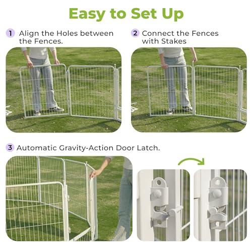 Decorative Garden Fence with Gate 50 in (50 in(H) x 40.9 ft(L) 14 Panels +2 Gates / White)