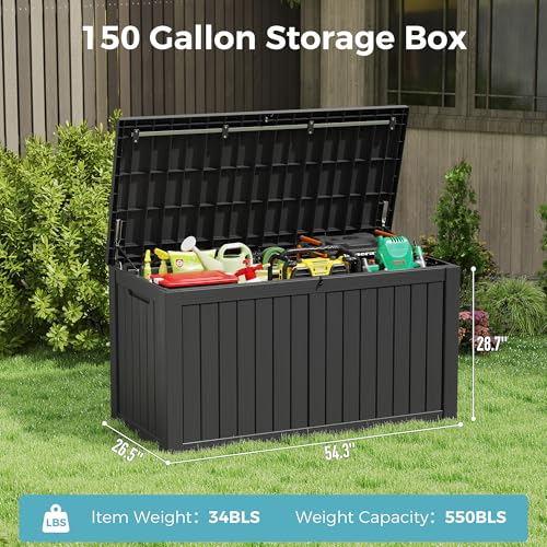 151 Gal Deck Box (151 Gallon / Striped Black)