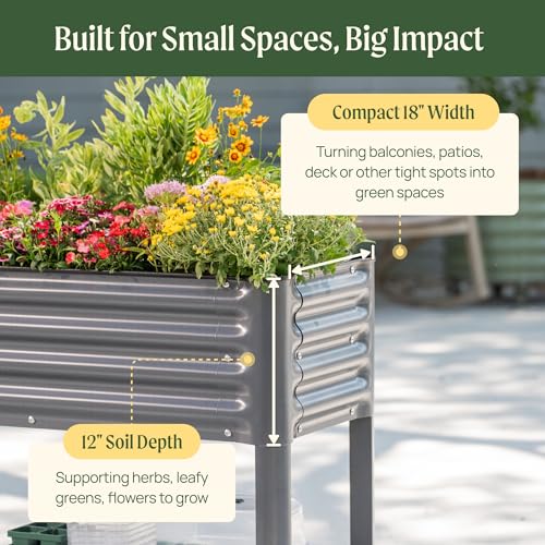 Rolling Elevated Raised Garden Bed (Olive Green / 1.5' x 3.5')