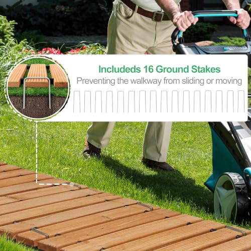 24' Wooden Garden Pathway (24ft (L) x 22in (W) / Natural-straight)