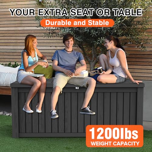 Outdoor Storage Box Waterproof Large (Black / 180 Gallon)