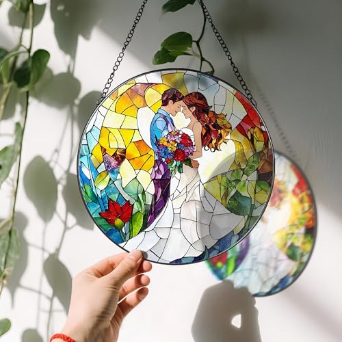 8'' Romantic Couple Wedding Sun Catcher Ornament (Romantic Couple)
