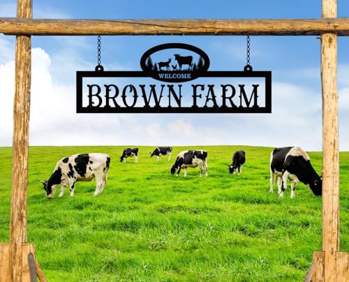 Personalized Metal Farm Sign (Black033)