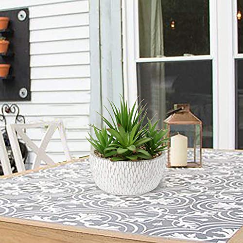 Small Fake Plants Assorted Faux Succulents in Pots Realistic Succulents Plants Artificial with Cement Pots for Home Table Office Desk Bathroom Shelf Living Room Decor (Succulent #01)