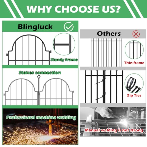 30 Pack Decorative Garden Fence (Black / 17 in(H))