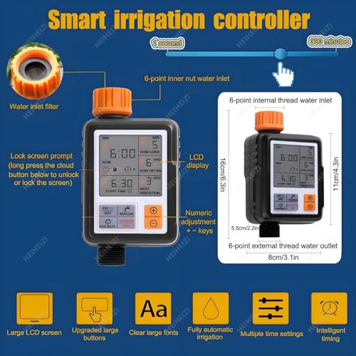 Automatic Drip Irrigation System Kit - Smart Garden Watering for Greenhouse, Lawn, Raised Beds & Flower Beds - Micro Misting Sprinkler with 30m Tubing & Adjustable Emitters