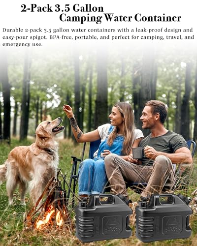 3.5 Gallon Camping Water Jug with Spigot (Matte Black / 3.5 Gallon)