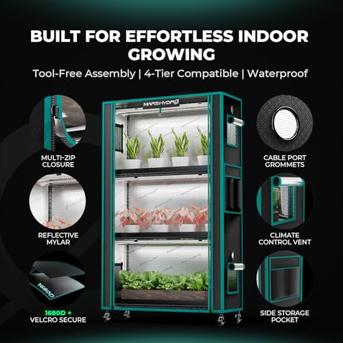 6 Tier Indoor Garden System with 225W Full Spectrum LED Lights