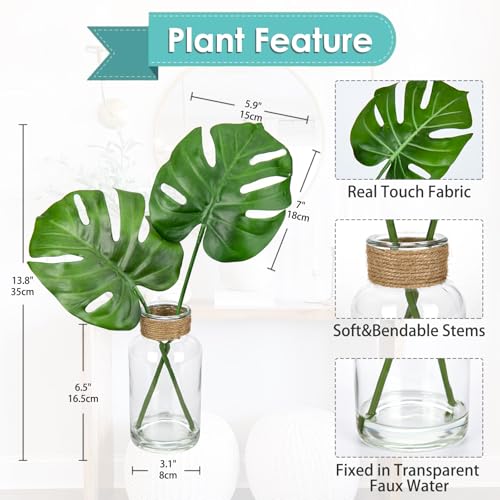 Artificial Plant in Glass Vase with Faux Water