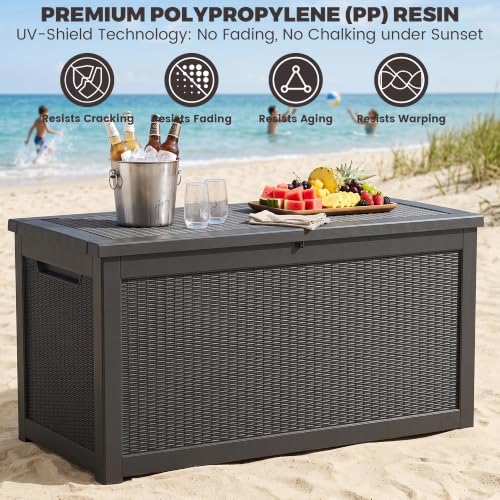 Outdoor Storage Box (Black / 320 Gallon 3.1 XXL)