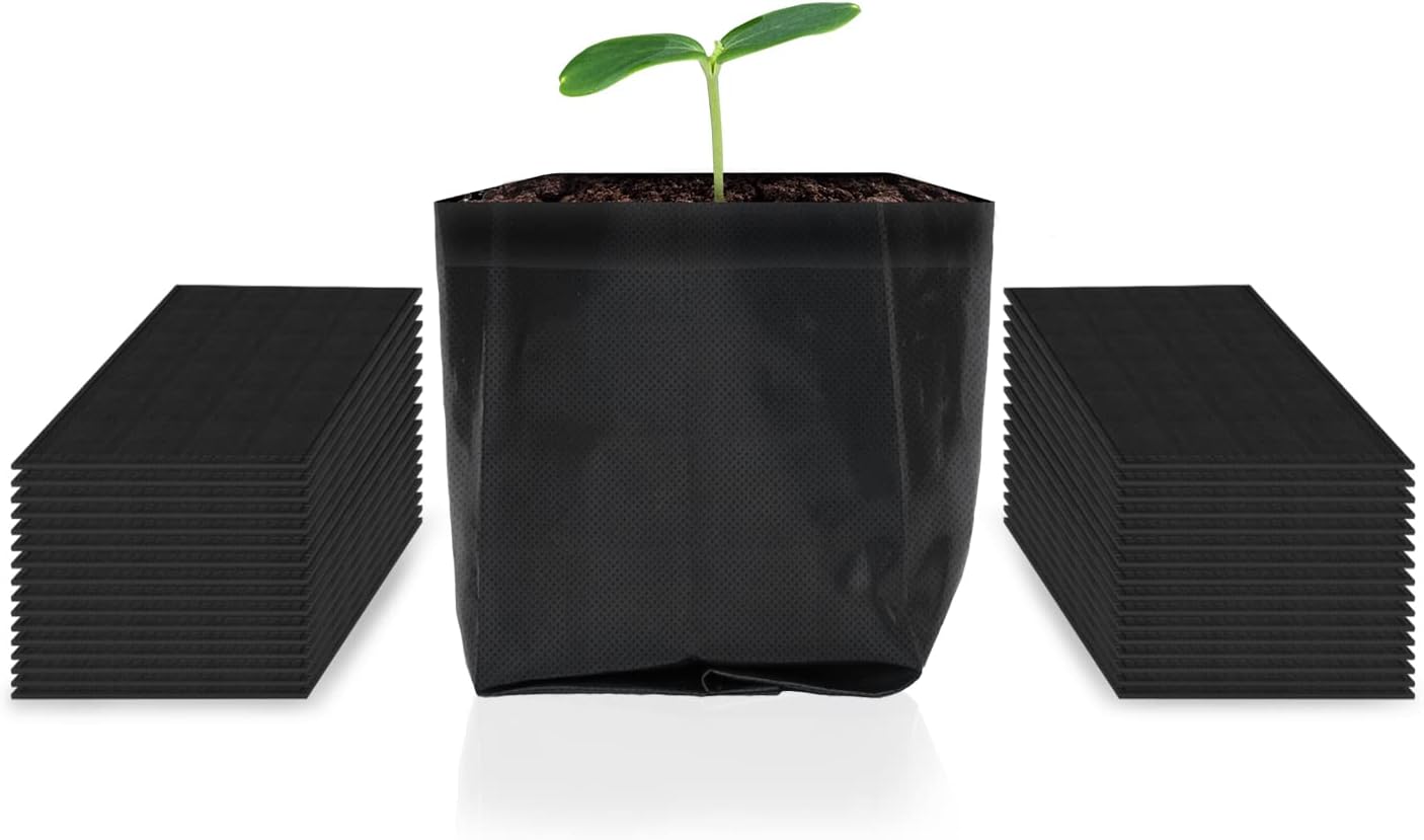 AC Infinity Nursery Bags 1/4 Gallon, Non-Woven Fabric Growing Pouches, 50-Pack Plant Pots for Seed Starting, Soil Transplant, Home Garden Supply