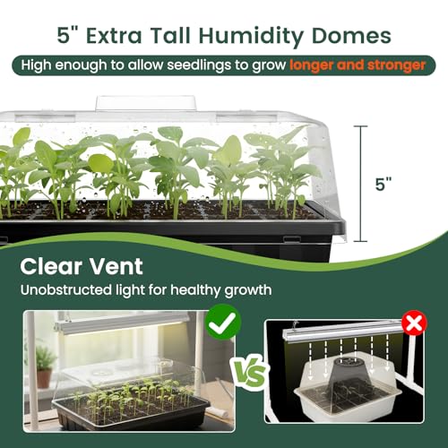 5 Pack 5" High Humidity Domes for SOLIGT 14*10.8*2.3" Seed Starting Trays (5 domes for 1014 trays)