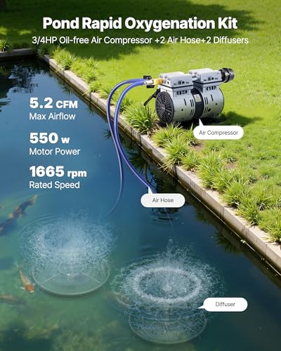 Pond Aerators (5.2CFM+2 Nano diffusers)