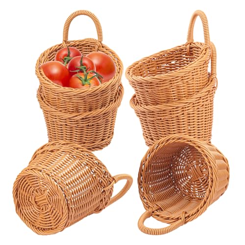 6 Pack 6.3 x 5 inch Woven Hanging Fruit Basket (6 Pack 6.3 x 5 inch)