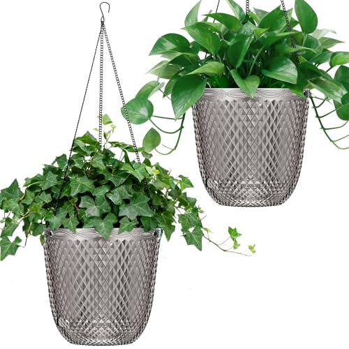 Hanging Planters for Indoor Plants (Gray / 7.2in)