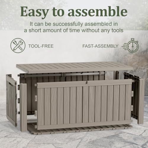 180 Gallon Resin Deck Box (Grey / 181 Gallon)