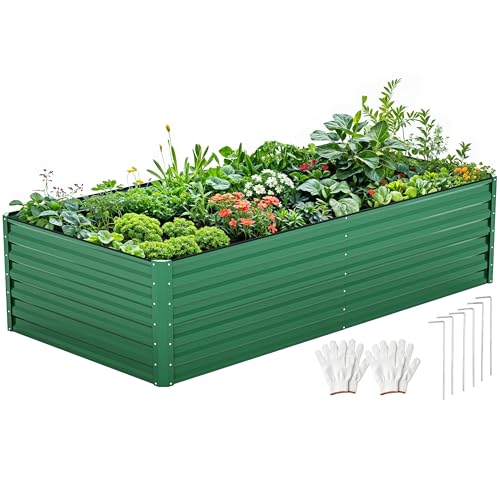 8 x 4 x 2 FT Raised Garden Bed Kit (Green / 8x4x2ft)
