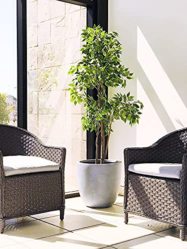 Blue Gray Concrete Planter 14" Dia All