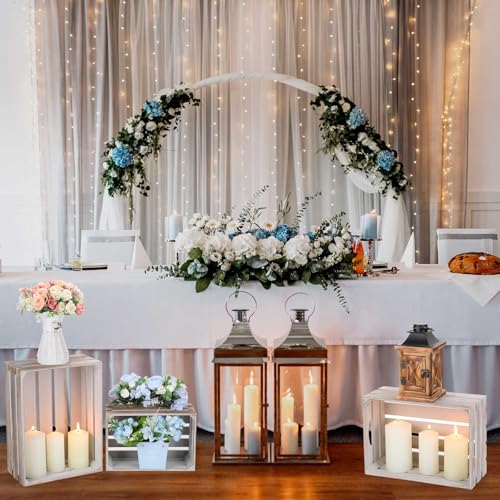 5 Pcs Decorative Nesting Wooden Crates with Handle (5 Count)