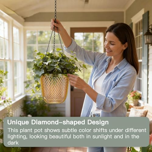 Hanging Planters for Indoor Plants (Gold / 7.2in)