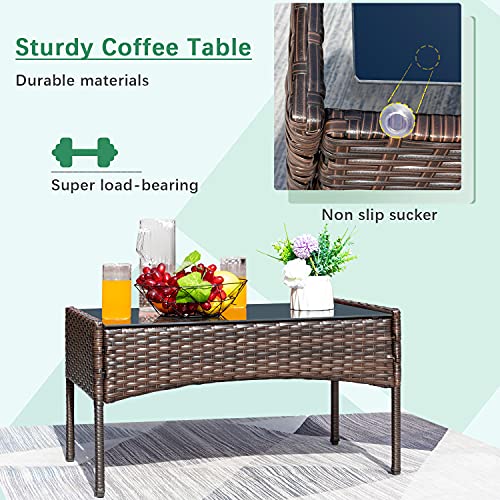 Patio Furniture 4 Pieces Conversation Sets