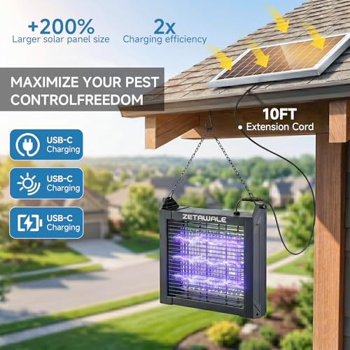 Solar Powered Bug Zapper Outdoor