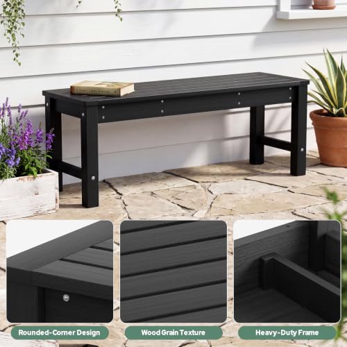 HDPE Outdoor Bench (Black(hdpe) / 1 pack)