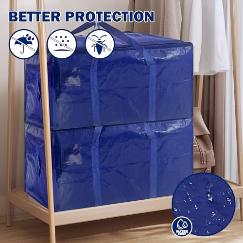 12 Pack Extra Heavy Duty Large Moving Bags with Strong Zipper & Carrying Handles (12 Count)