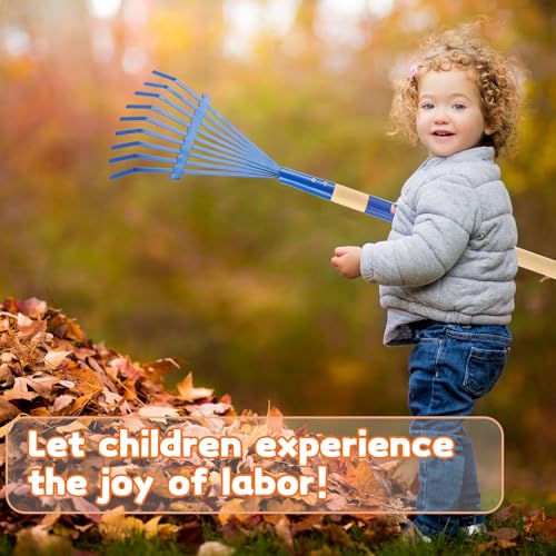 3Pcs Kids Rakes with Hardwood Handle