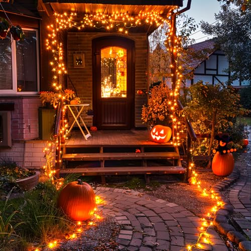 2 Pack Solar Halloween Lights (Orange / 100LED*2)