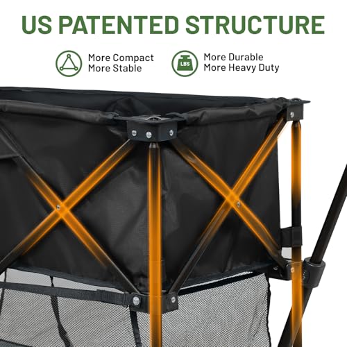 400L Folding Double Decker Wagon with Brakes (Black / Double Decker)