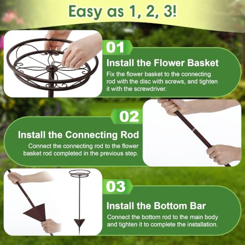 4 Pack Adjustable Outdoor Flower Pot Stand (Brown)