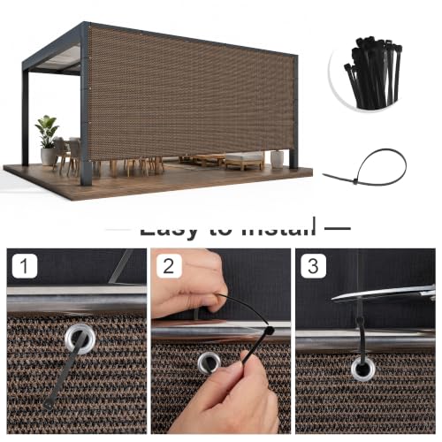 Shade Cloth 8x9 FT Sun Shade (8' x 9' custom size / Brown)