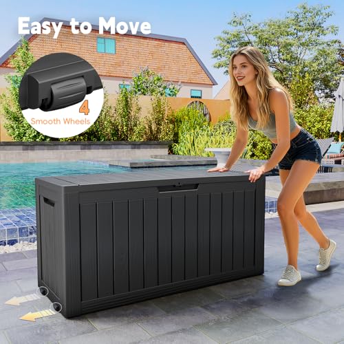 Outdoor Storage Box (Black / 75 Gallon)