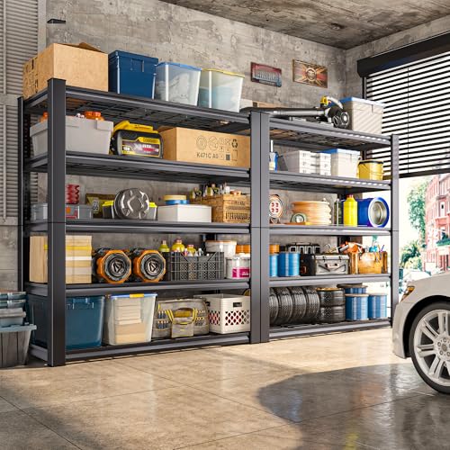 3010LBS Storage Shelves 72" H Garage Shelving Heavy Duty Metal Shelving 5 Tier Adjustable Metal Shelves for Storage for Kitchen Pantry Warehouse Basement 72" H x 35.5" W x 16" D (4 Count)
