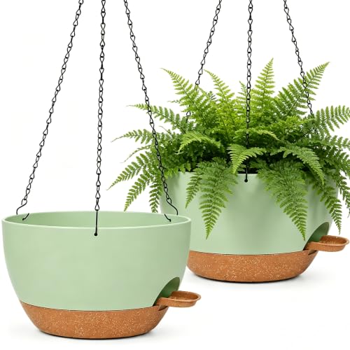 12" Self Watering Hanging Planters with Chains (2 Count)