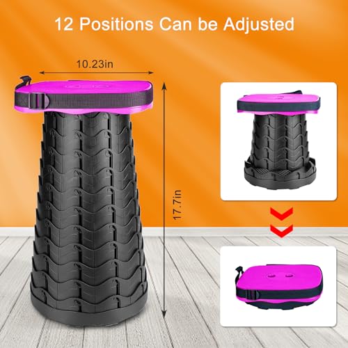 Foldable Camping Stool with Cushion (Purple With Cushion)
