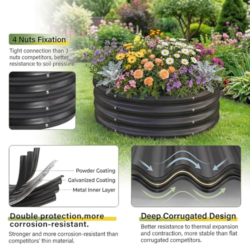 3×3×1ft Galvanized Raised Garden Bed Kit